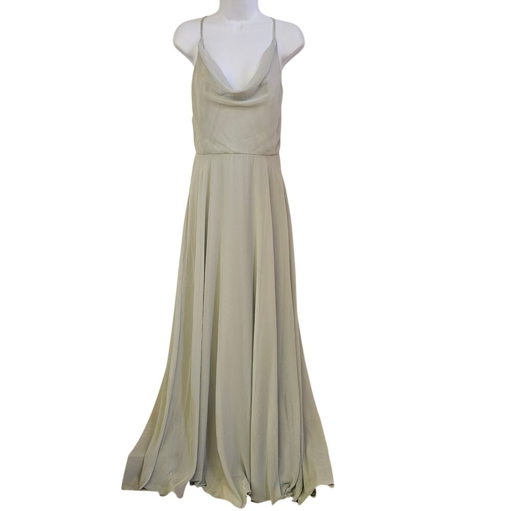 Thread Willow Green Chiffon‎ Gown Size 8R NWT Formal Bridal Party Event